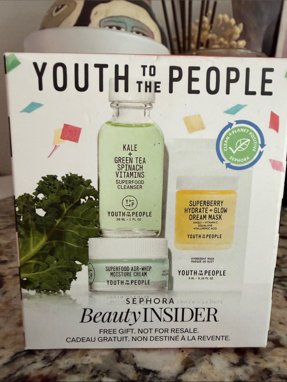 Youth to the People ~Green Superfood Cleanser & Moisture Cream Set 3 piece Gift